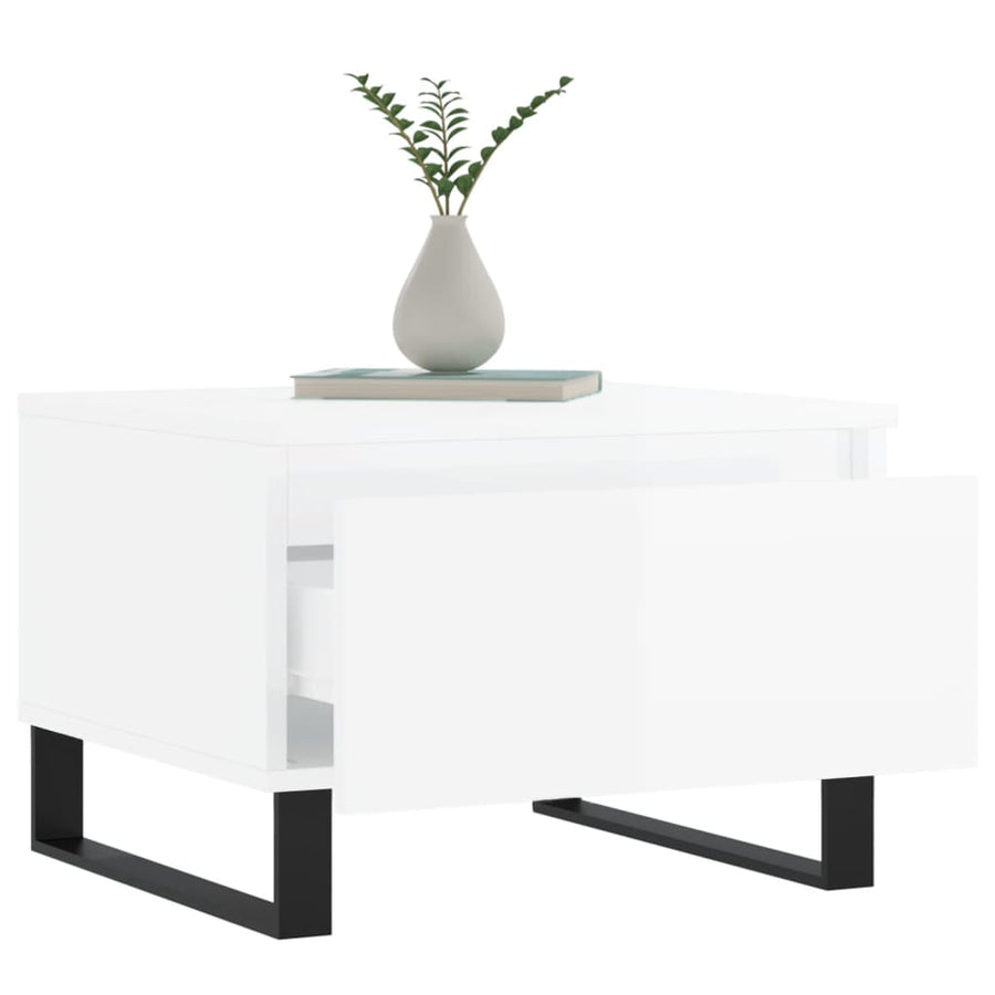 Salontafels 50X46X35 Cm Bewerkt Hout 2 Hoogglans wit
