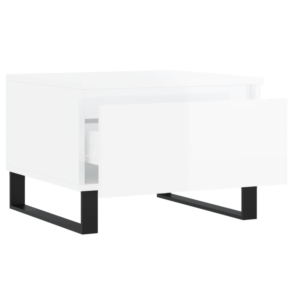 Salontafels 50X46X35 Cm Bewerkt Hout 2 Hoogglans wit