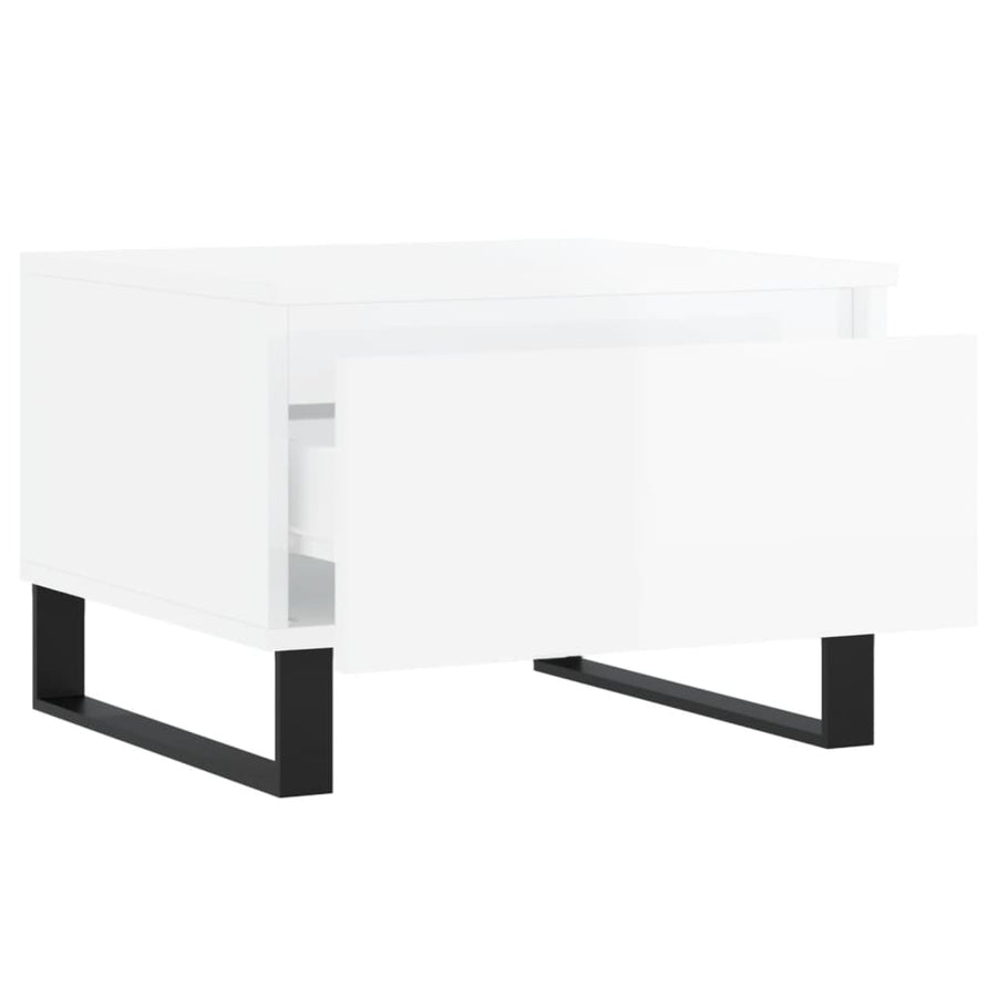 Salontafels 50X46X35 Cm Bewerkt Hout 2 Hoogglans wit