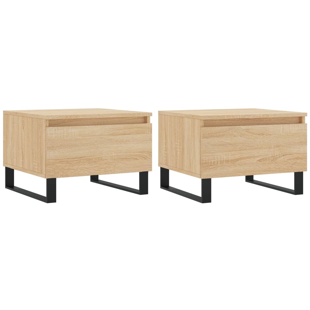 Salontafels 50X46X35 Cm Bewerkt Hout Kleurig 2 Sonoma eiken