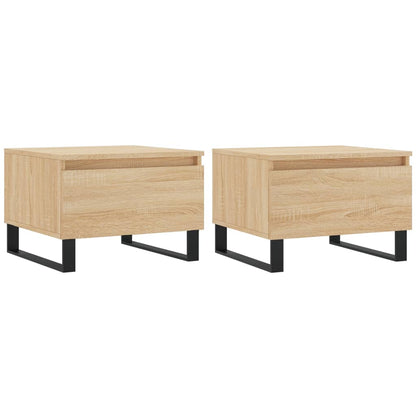 Salontafels 50X46X35 Cm Bewerkt Hout Kleurig 2 Sonoma eiken