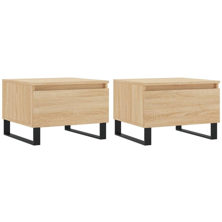 Salontafels 50X46X35 Cm Bewerkt Hout Kleurig 2 Sonoma eiken