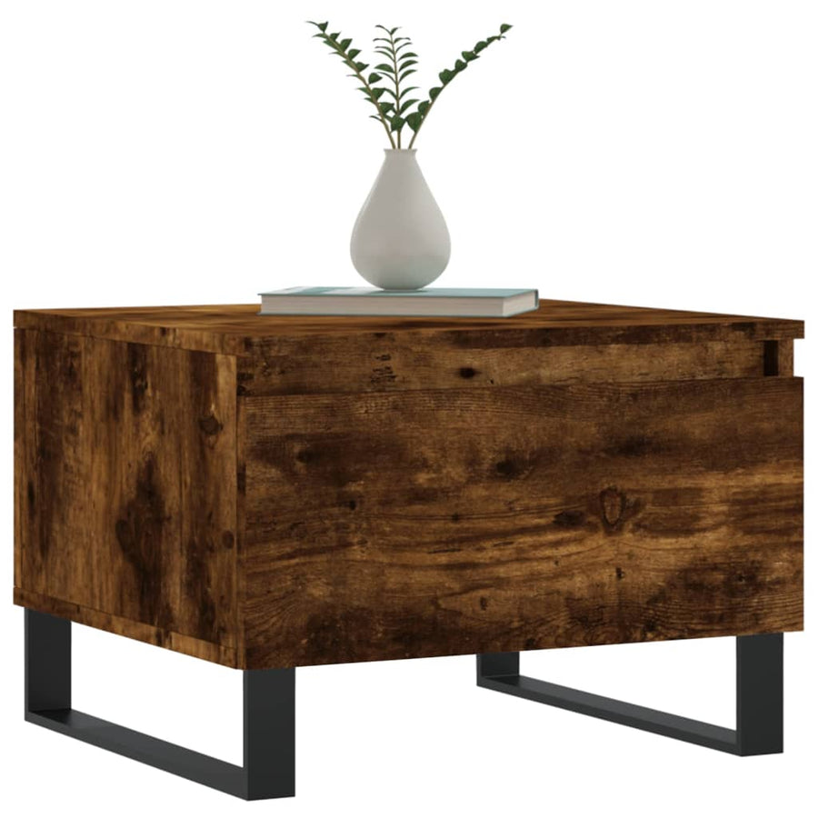 Salontafels 50X46X35 Cm Bewerkt Hout Kleurig 2 Gerookt eiken