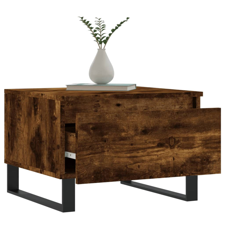 Salontafels 50X46X35 Cm Bewerkt Hout Kleurig 2 Gerookt eiken