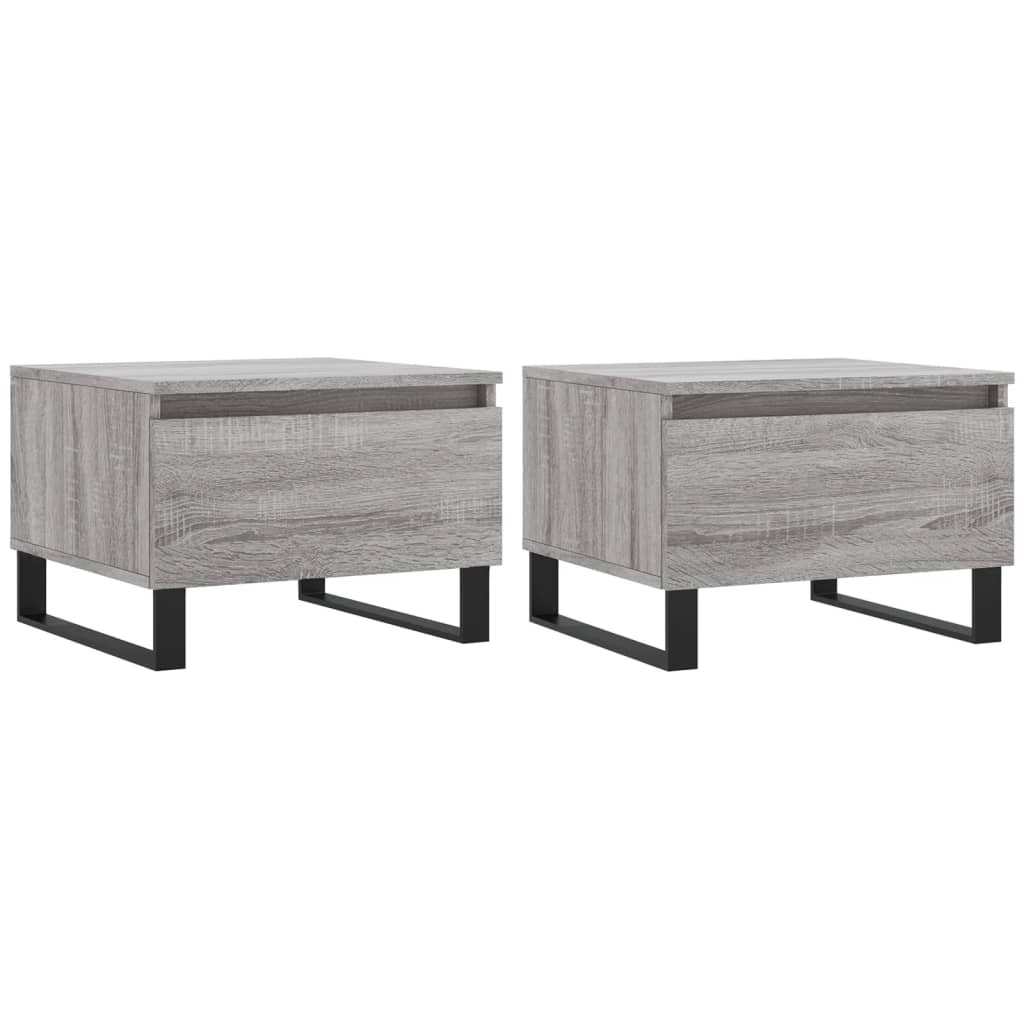 Salontafels 50X46X35 Cm Bewerkt Hout Eiken 2 Grijs sonoma