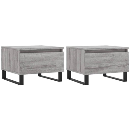Salontafels 50X46X35 Cm Bewerkt Hout Eiken 2 Grijs sonoma