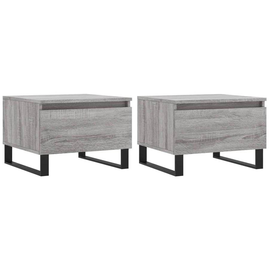 Salontafels 50X46X35 Cm Bewerkt Hout Eiken 2 Grijs sonoma