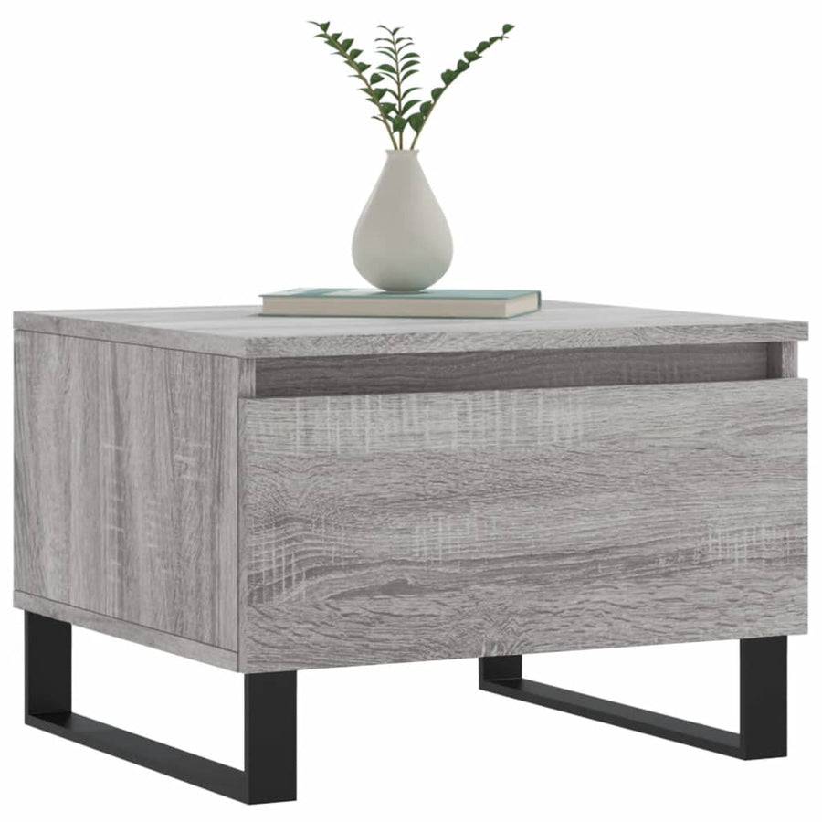 Salontafels 50X46X35 Cm Bewerkt Hout Eiken 2 Grijs sonoma
