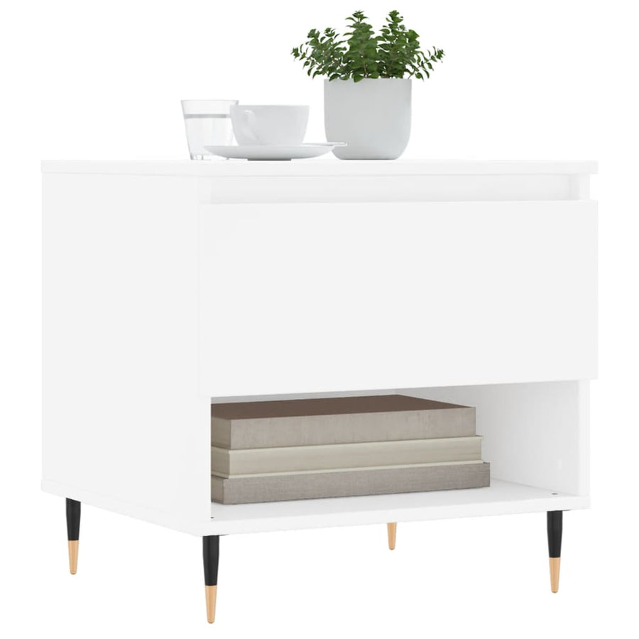 Salontafel 50X46X50 Cm Bewerkt Hout 1 Wit