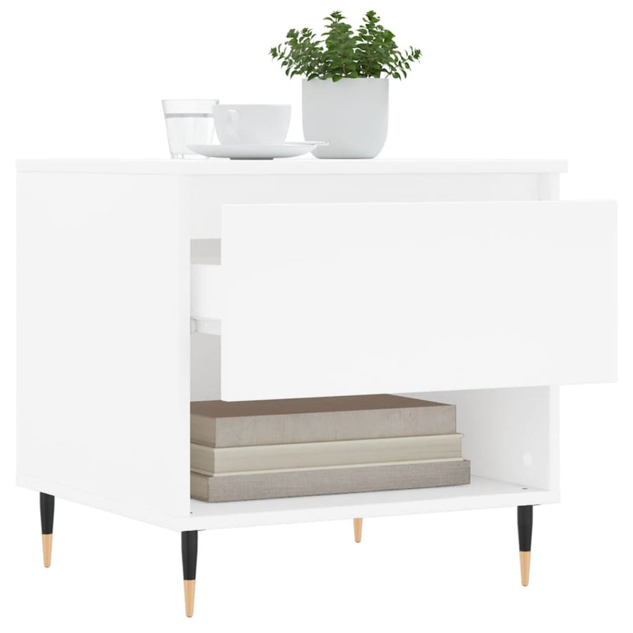 Salontafel 50X46X50 Cm Bewerkt Hout 1 Wit