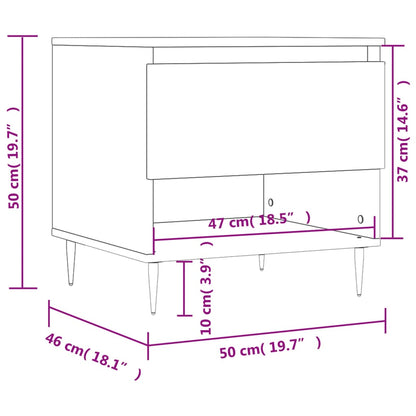 Salontafel 50X46X50 Cm Bewerkt Hout 1 Wit