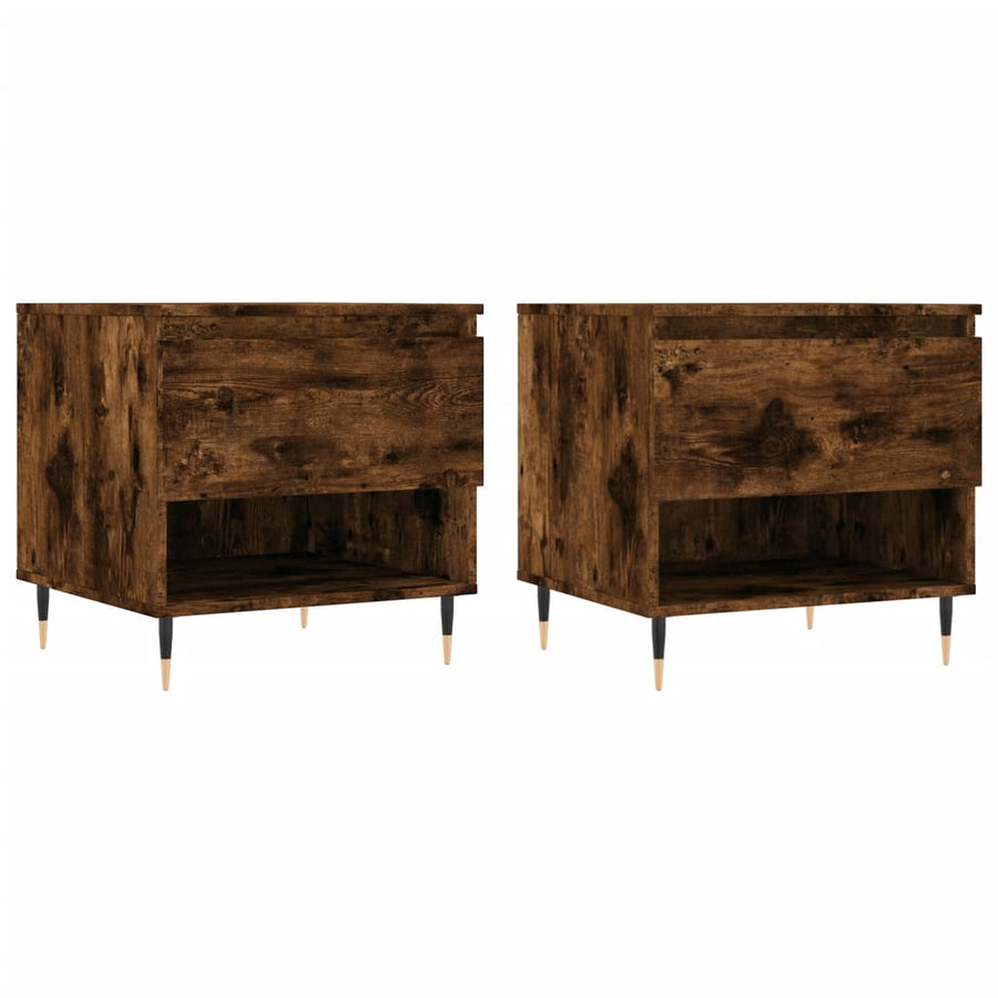 Salontafels 50X46X50 Cm Bewerkt Hout Kleurig 2 Gerookt eiken