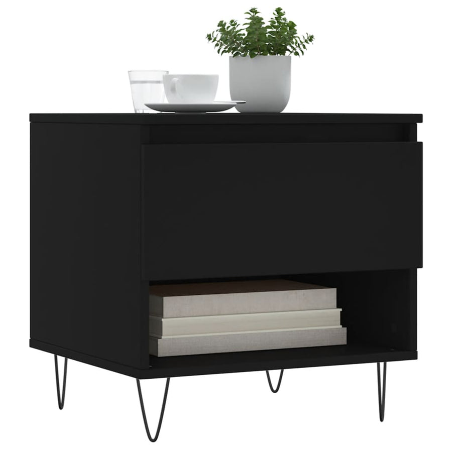 Salontafel 50X46X50 Cm Bewerkt Hout 1 Zwart