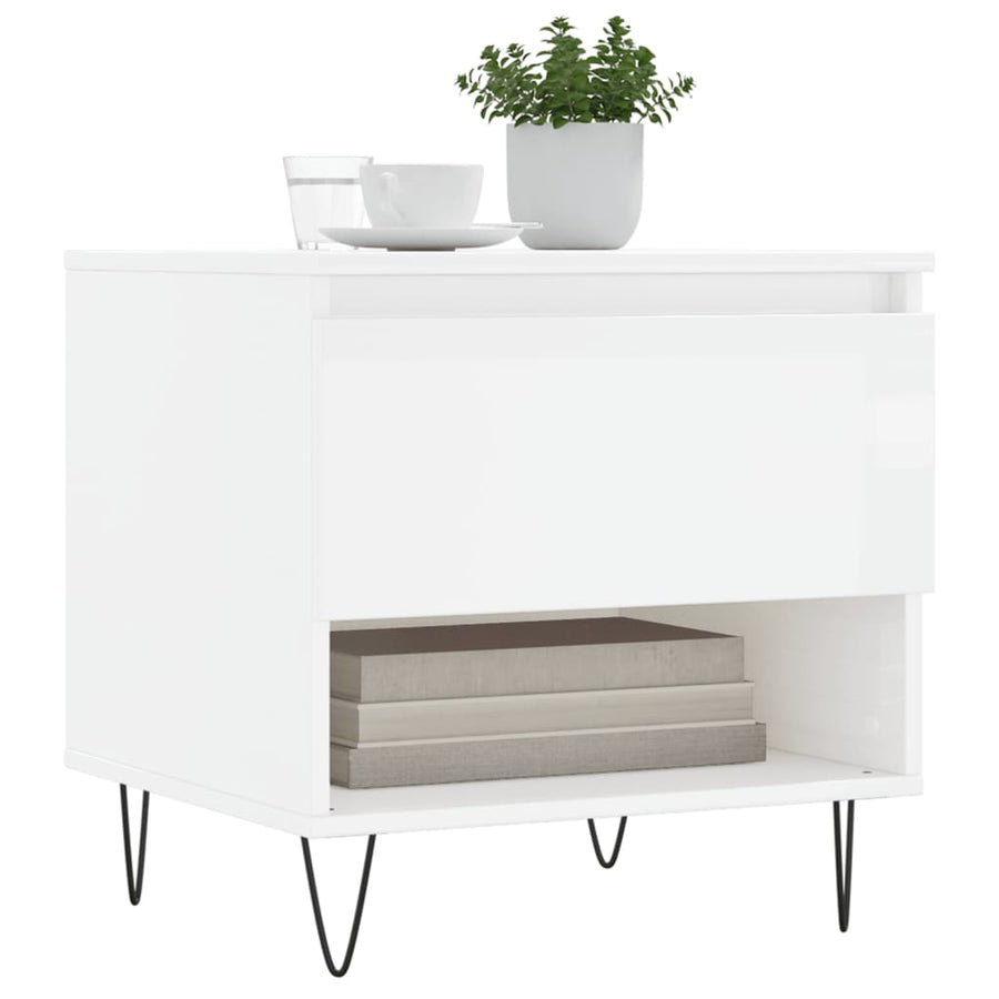 Salontafels 50X46X50 Cm Bewerkt Hout 2 Hoogglans wit
