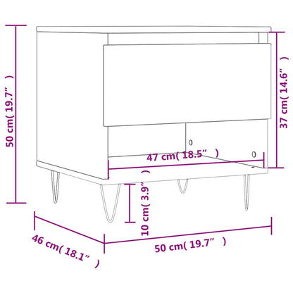 Salontafels 50X46X50 Cm Bewerkt Hout 2 Hoogglans wit