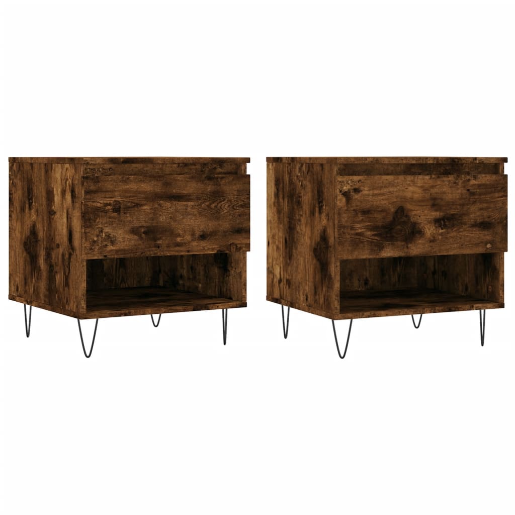 Salontafels 50X46X50 Cm Bewerkt Hout Kleurig 2 Gerookt eiken