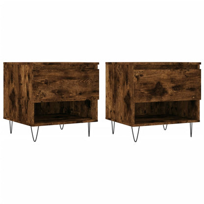 Salontafels 50X46X50 Cm Bewerkt Hout Kleurig 2 Gerookt eiken