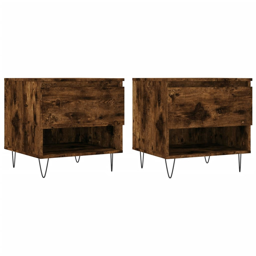 Salontafels 50X46X50 Cm Bewerkt Hout Kleurig 2 Gerookt eiken