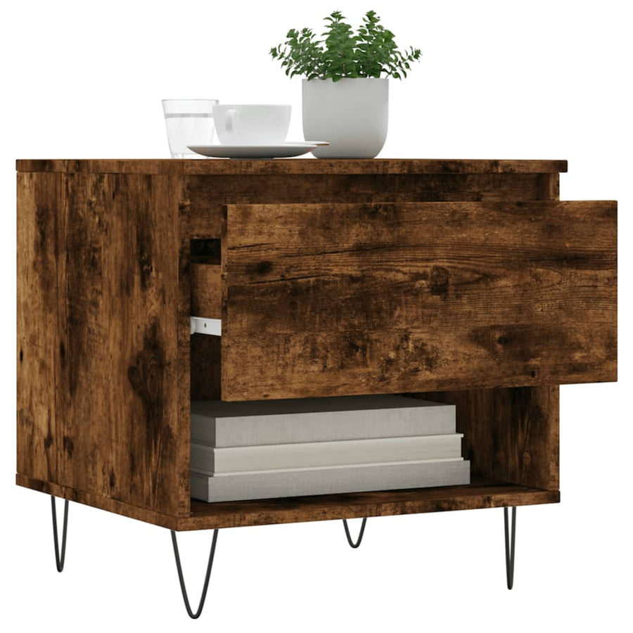 Salontafels 50X46X50 Cm Bewerkt Hout Kleurig 2 Gerookt eiken