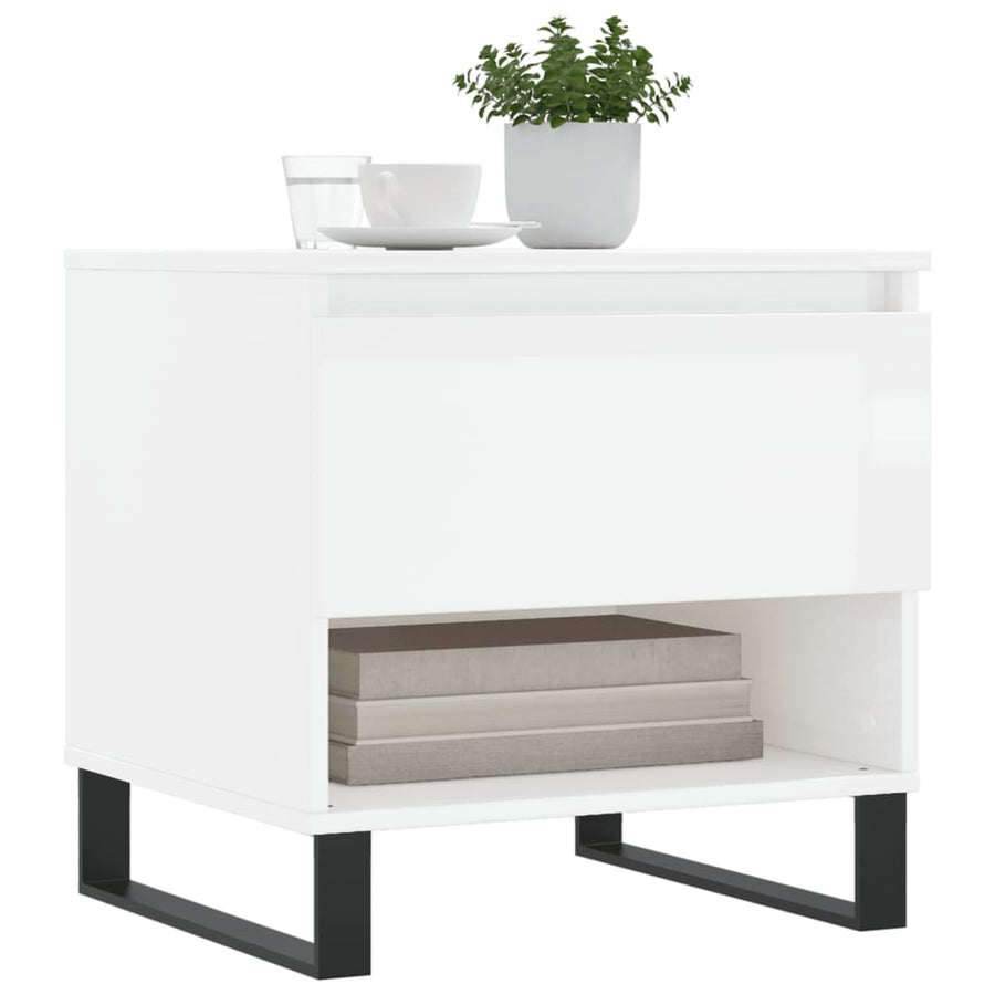 Salontafels 50X46X50 Cm Bewerkt Hout 2 Hoogglans wit