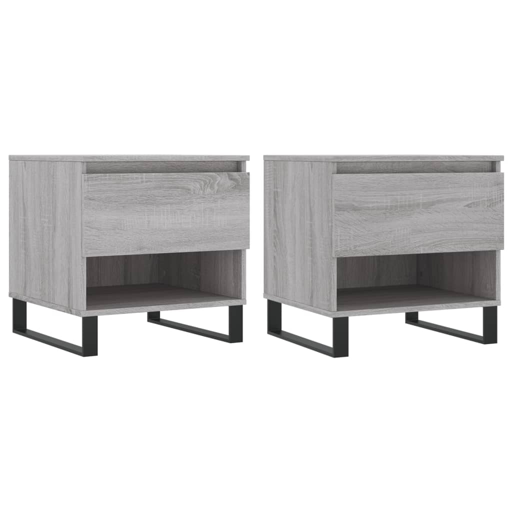 Salontafels 50X46X50 Cm Bewerkt Hout Eiken 2 Grijs sonoma