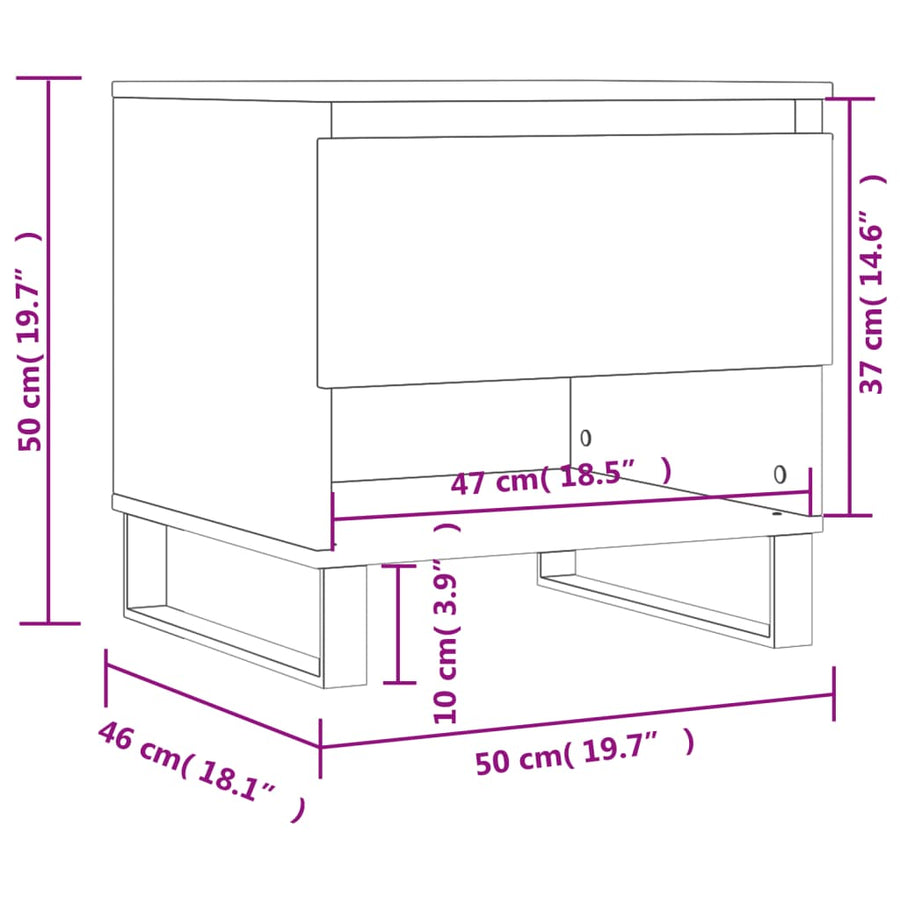 Salontafels 50X46X50 Cm Bewerkt Hout Bruin Eikenkleur 2 Bruineiken