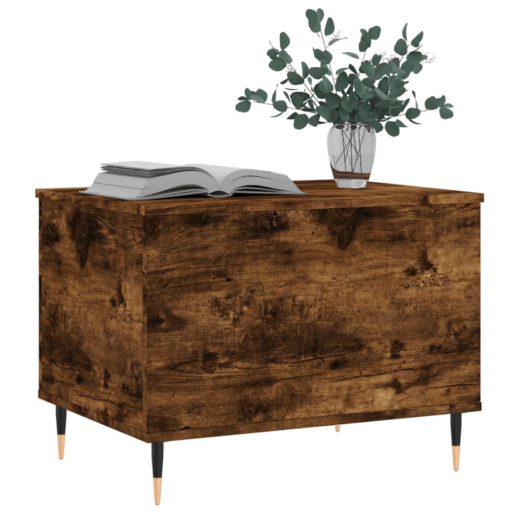 Salontafel 60X44,5X45 Cm Bewerkt Hout Kleurig Gerookt eiken