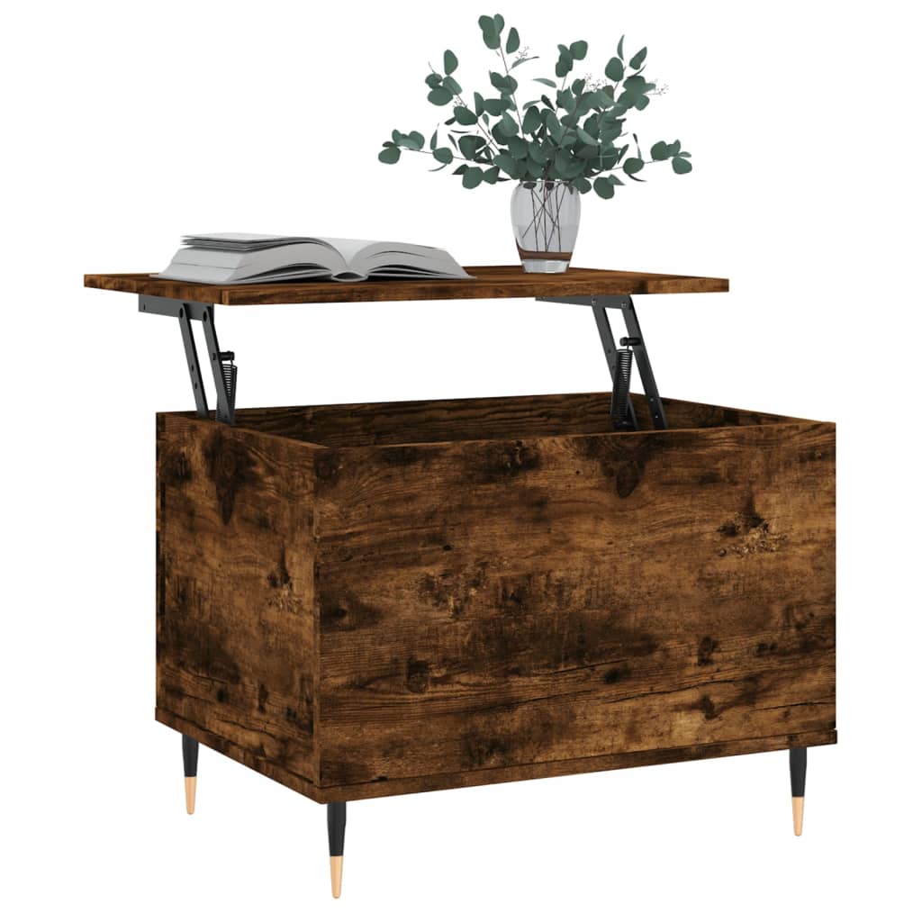 Salontafel 60X44,5X45 Cm Bewerkt Hout Kleurig Gerookt eiken