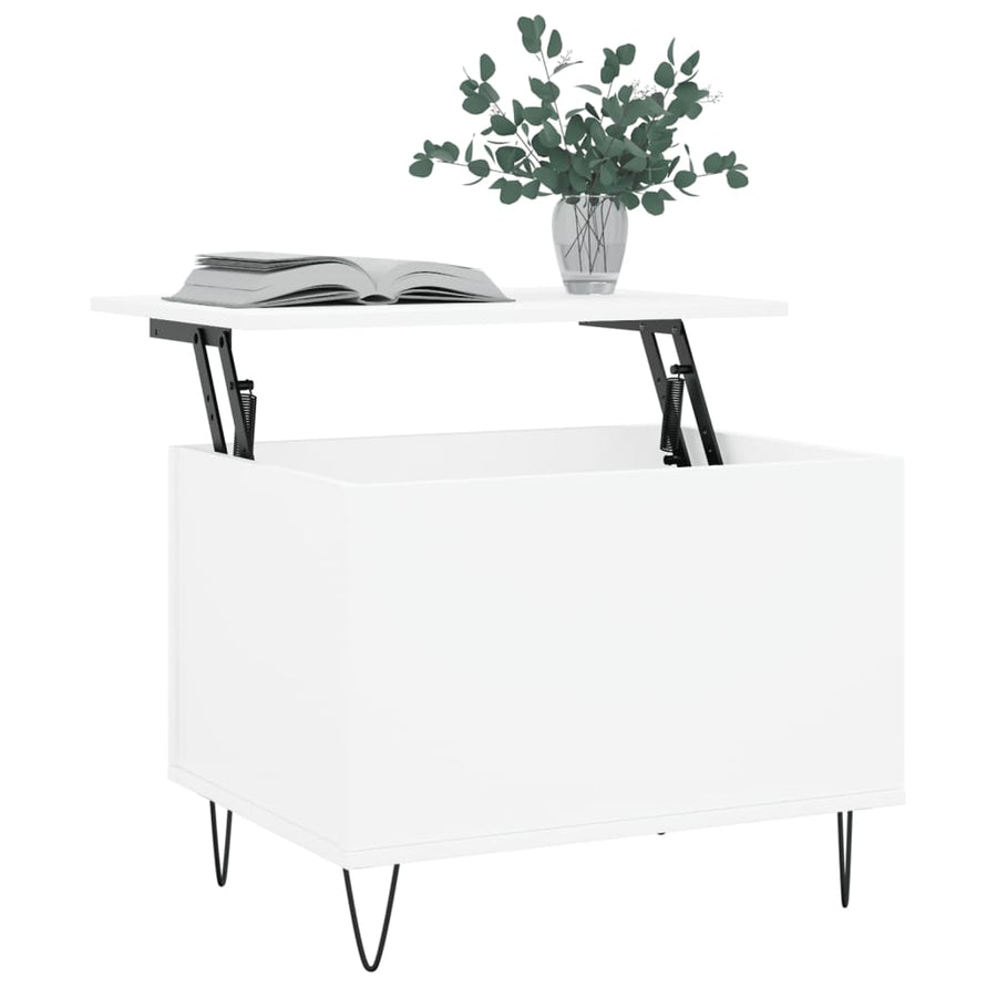Salontafel 60X44,5X45 Cm Bewerkt Hout Wit