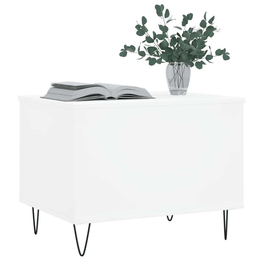 Salontafel 60X44,5X45 Cm Bewerkt Hout Wit