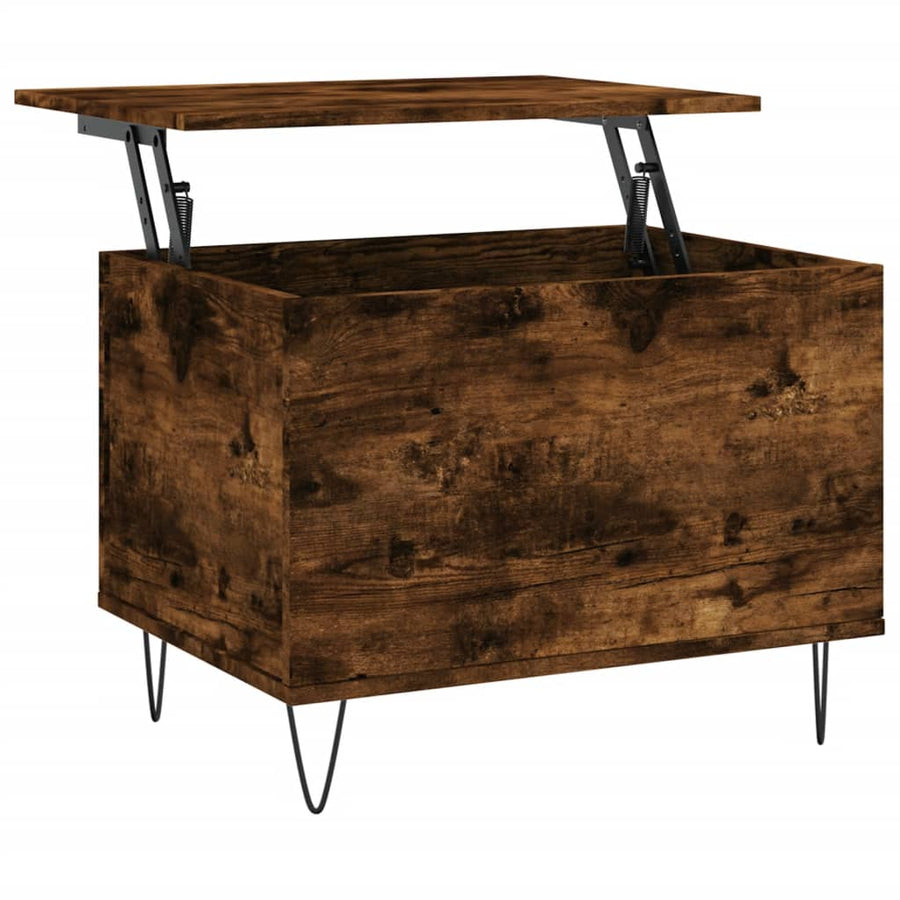 Salontafel 60X44,5X45 Cm Bewerkt Hout Kleurig Gerookt eiken