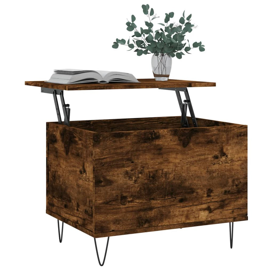 Salontafel 60X44,5X45 Cm Bewerkt Hout Kleurig Gerookt eiken