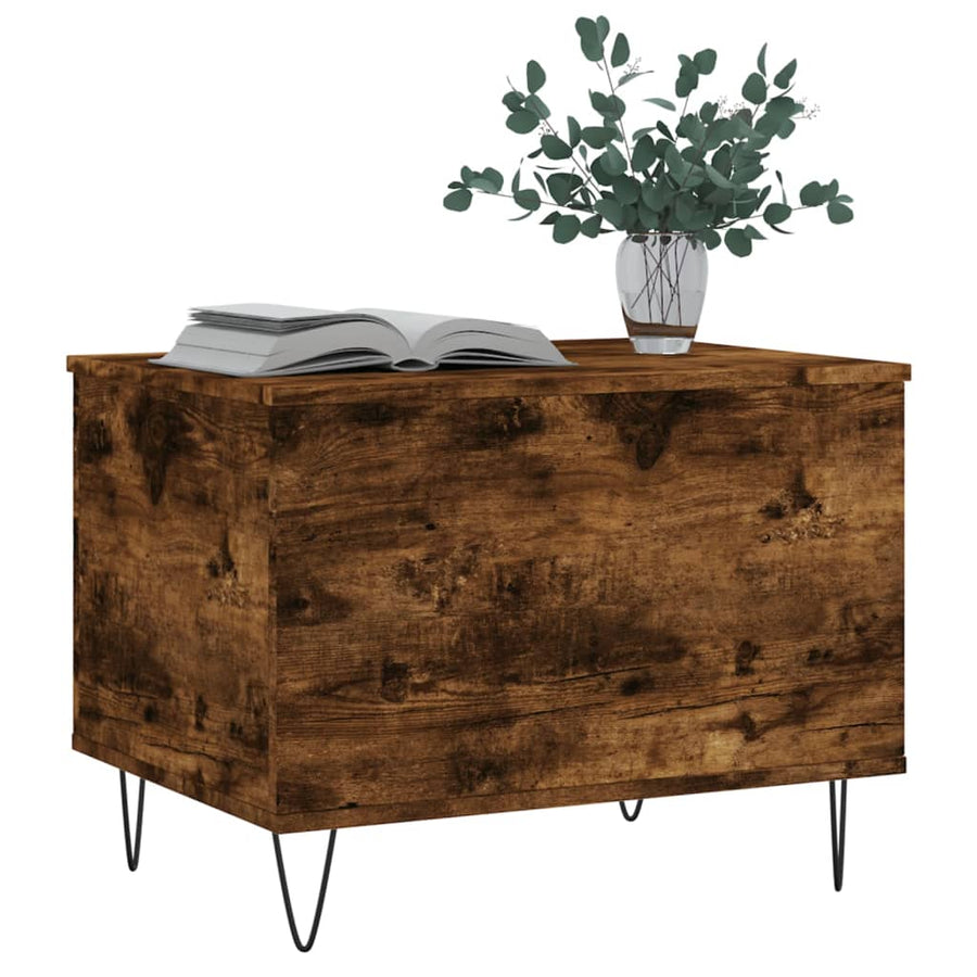 Salontafel 60X44,5X45 Cm Bewerkt Hout Kleurig Gerookt eiken