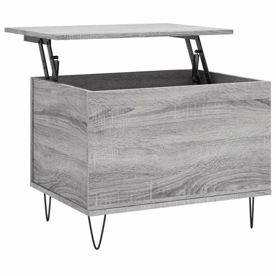 Salontafel 60X44,5X45 Cm Bewerkt Hout Eikenkleurig Grijs sonoma