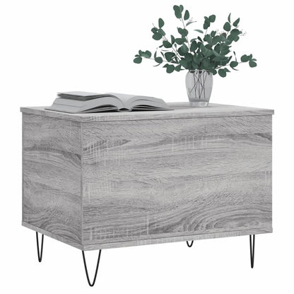 Salontafel 60X44,5X45 Cm Bewerkt Hout Eikenkleurig Grijs sonoma
