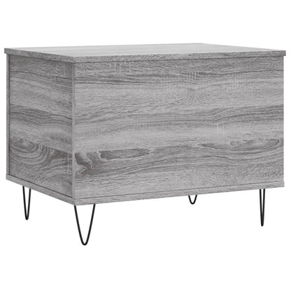 Salontafel 60X44,5X45 Cm Bewerkt Hout Eikenkleurig Grijs sonoma