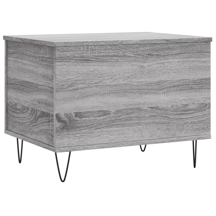 Salontafel 60X44,5X45 Cm Bewerkt Hout Eikenkleurig Grijs sonoma