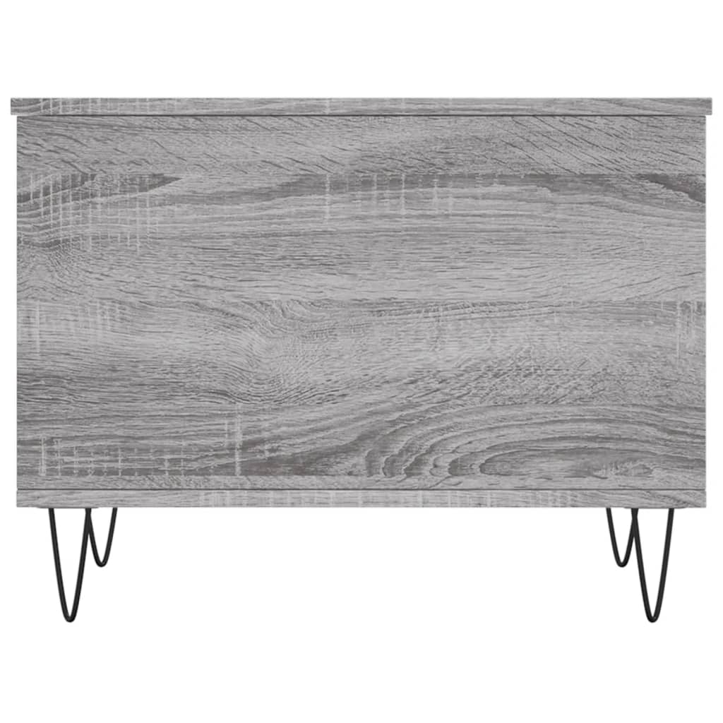 Salontafel 60X44,5X45 Cm Bewerkt Hout Eikenkleurig Grijs sonoma