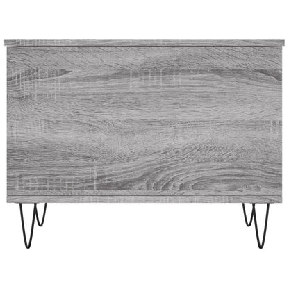 Salontafel 60X44,5X45 Cm Bewerkt Hout Eikenkleurig Grijs sonoma
