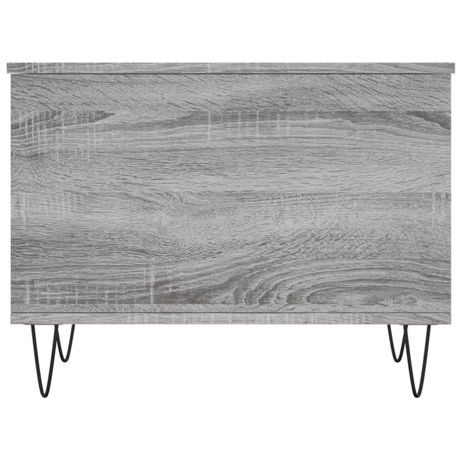 Salontafel 60X44,5X45 Cm Bewerkt Hout Eikenkleurig Grijs sonoma