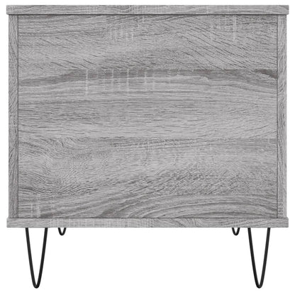 Salontafel 60X44,5X45 Cm Bewerkt Hout Eikenkleurig Grijs sonoma