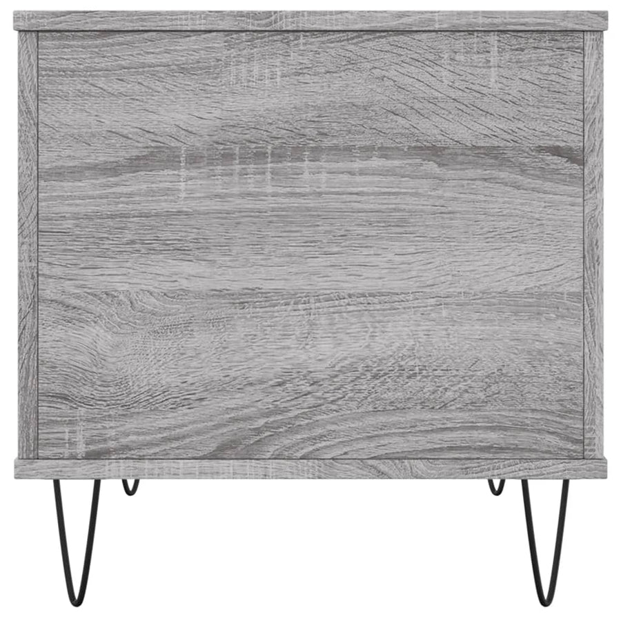 Salontafel 60X44,5X45 Cm Bewerkt Hout Eikenkleurig Grijs sonoma