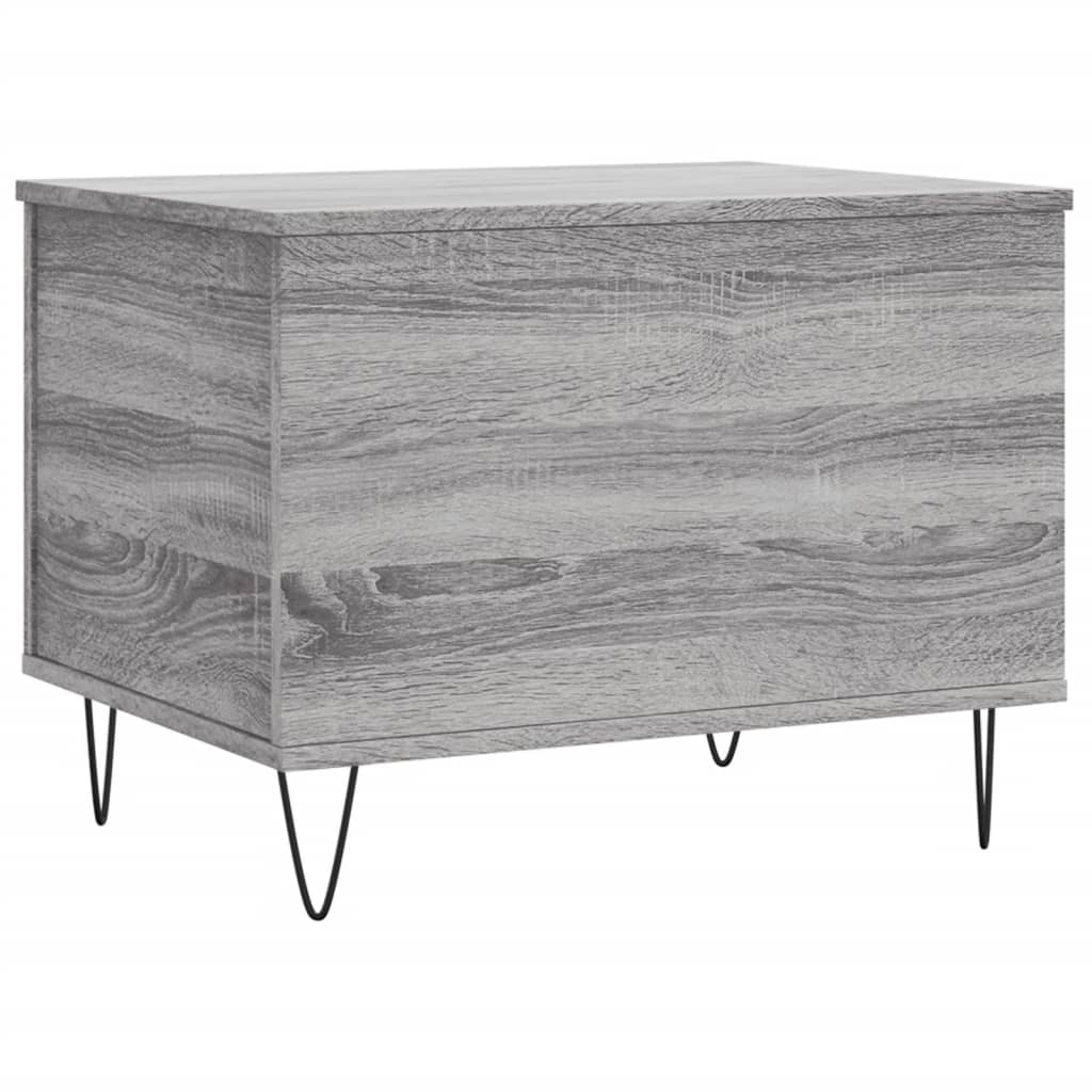 Salontafel 60X44,5X45 Cm Bewerkt Hout Eikenkleurig Grijs sonoma