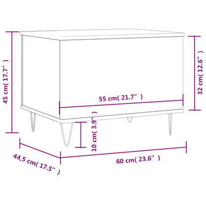 Salontafel 60X44,5X45 Cm Bewerkt Hout Bruin Eikenkleur Bruineiken