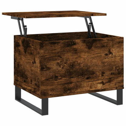 Salontafel 60X44,5X45 Cm Bewerkt Hout Kleurig Gerookt eiken