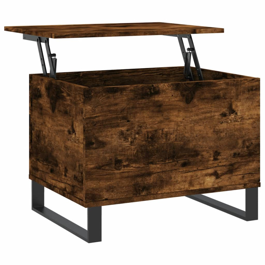 Salontafel 60X44,5X45 Cm Bewerkt Hout Kleurig Gerookt eiken