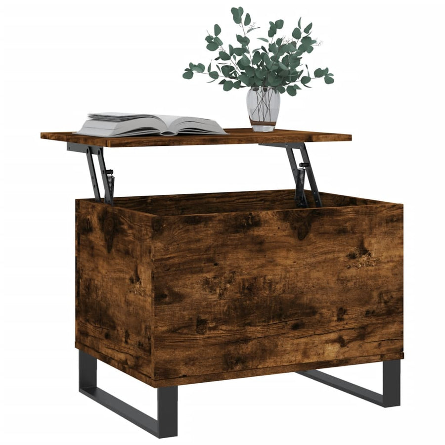 Salontafel 60X44,5X45 Cm Bewerkt Hout Kleurig Gerookt eiken