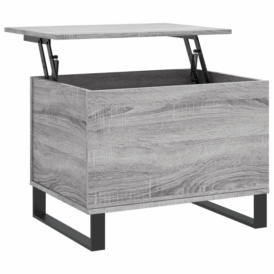 Salontafel 60X44,5X45 Cm Bewerkt Hout Eikenkleurig Grijs sonoma