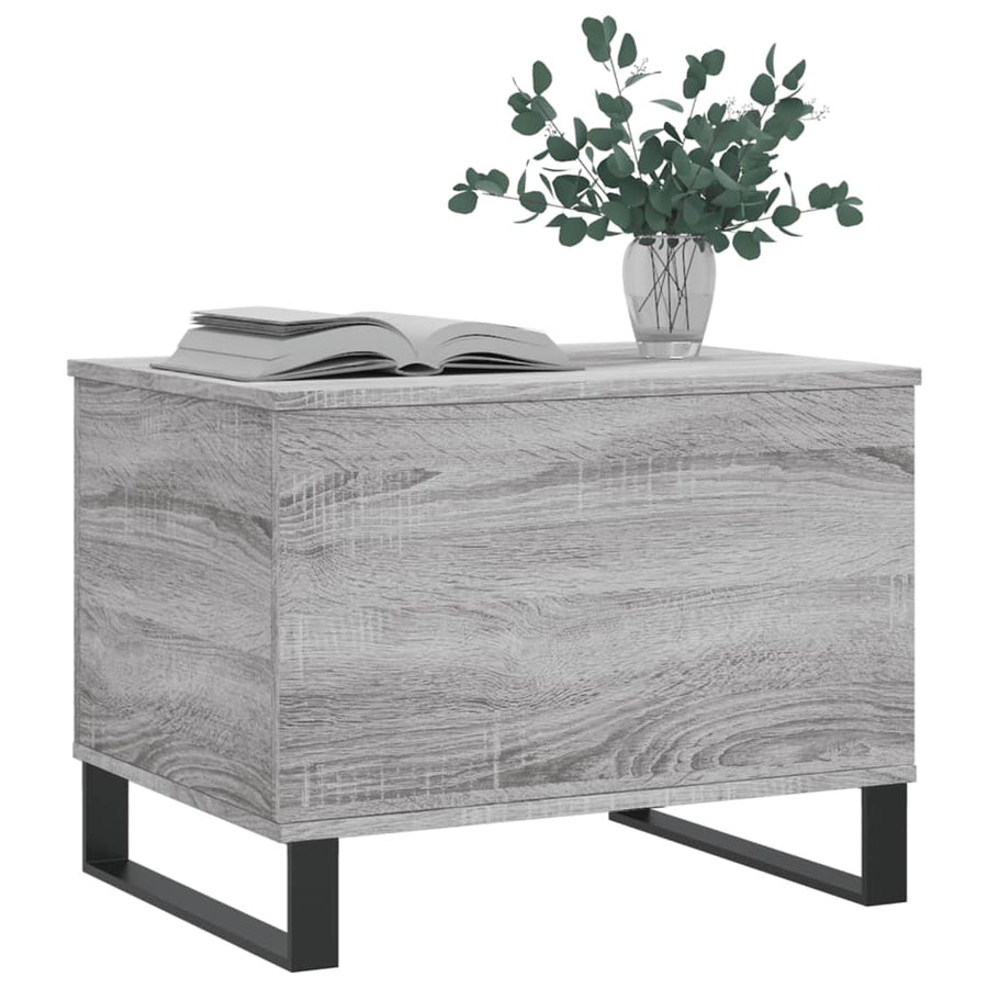 Salontafel 60X44,5X45 Cm Bewerkt Hout Eikenkleurig Grijs sonoma