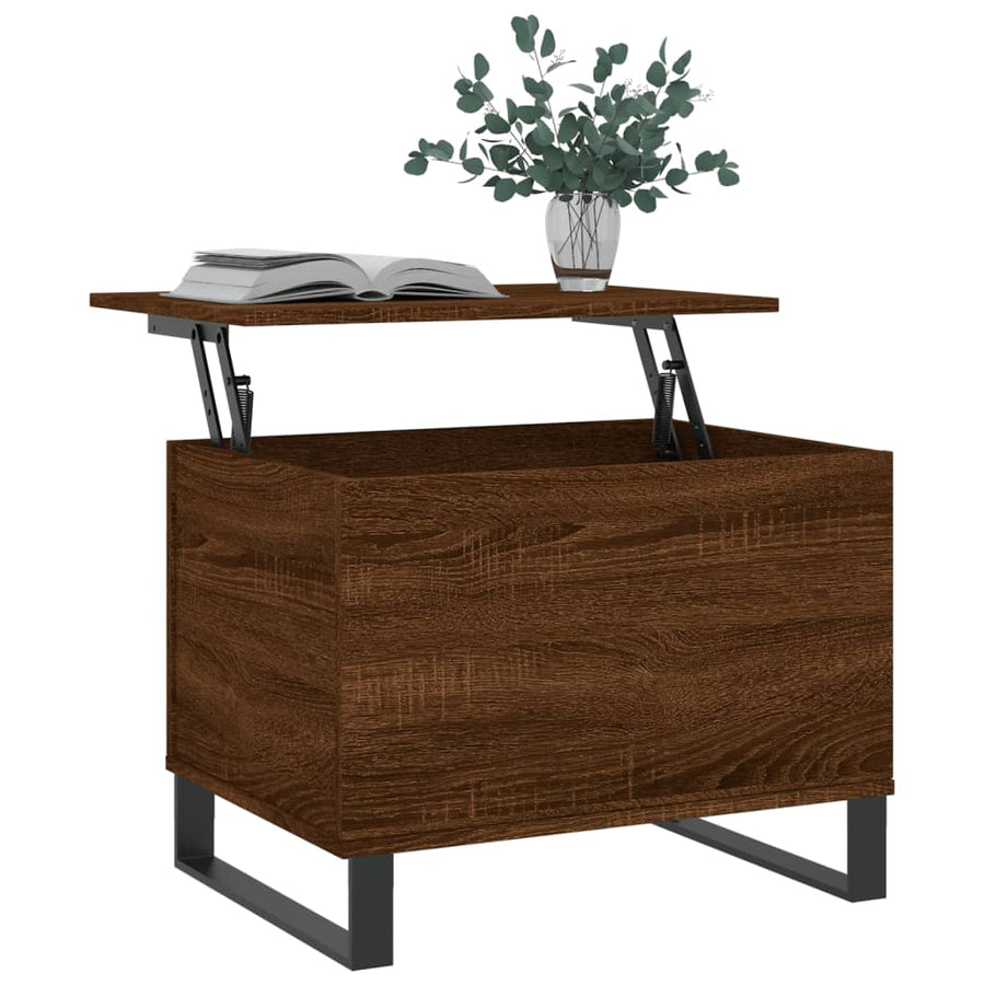 Salontafel 60X44,5X45 Cm Bewerkt Hout Bruin Eikenkleur Bruineiken